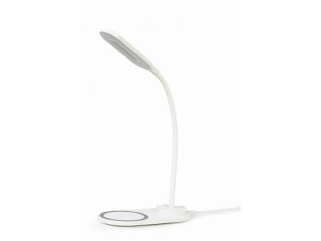 Gembird - Desk lamp with wireless charger - LED - 15.3 W - svalt vitt/varmt vitt/naturligt vitt ljus - 2893-7072 K - vit