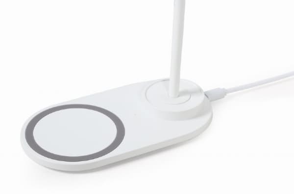 Gembird - Desk lamp with wireless charger - LED - 15.3 W - svalt vitt/varmt vitt/naturligt vitt ljus - 2893-7072 K - vit