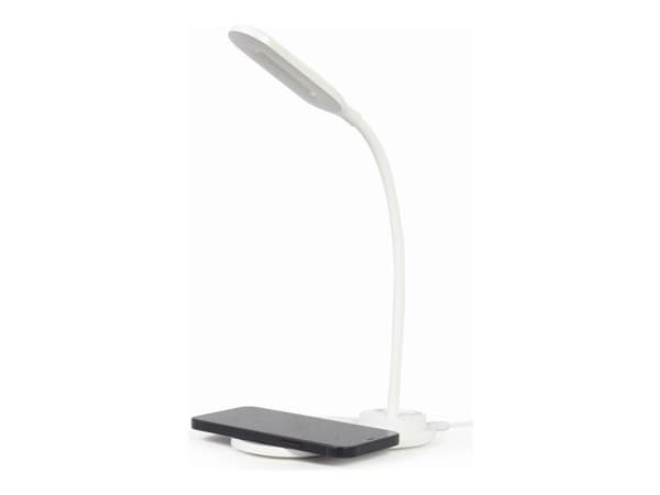 Gembird - Desk lamp with wireless charger - LED - 15.3 W - svalt vitt/varmt vitt/naturligt vitt ljus - 2893-7072 K - vit