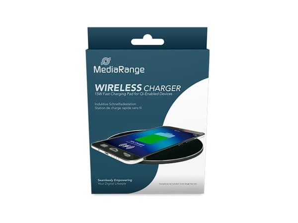 MediaRange MRMA118, inomhus, USB, Trådlös laddning, 0,9 m, Svart