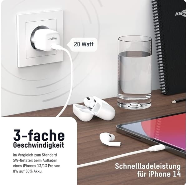 Ansmann Home Charger HC120PD-mini USB-oplader 20 W 1 x USB-C® Power Delivery Indendør