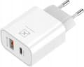 Miniatyrbilde 4 av 4: Maxximus ŁAD lader. NETTVERK MX ALFA 20W PD+QC, USB-A+C + C/C-KABEL 20W PD, HVIT/HVIT