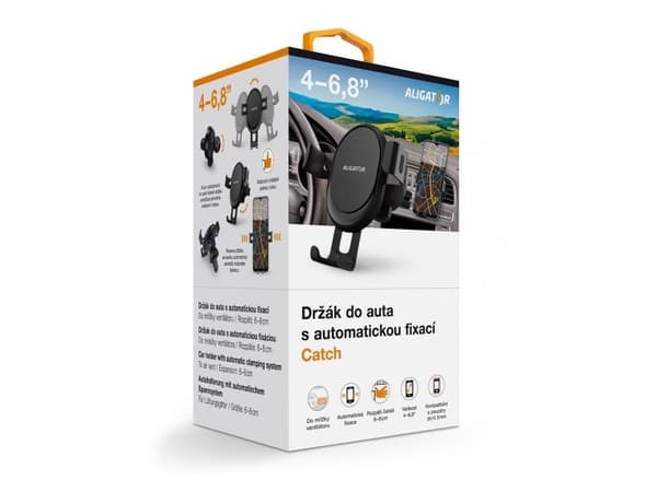 Aligator HA18, Mobiltelefon/smarttelefon, Passiv holder, Bil, Sort