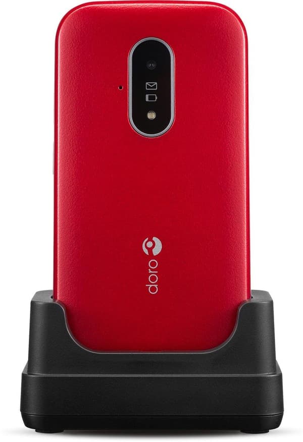 Doro 6820 - 4G enkel foldetelefon til seniorer (rød-hvid)