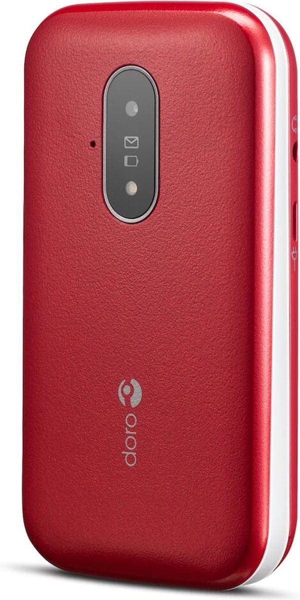 Doro 6820 - 4G enkel foldetelefon til seniorer (rød-hvid)