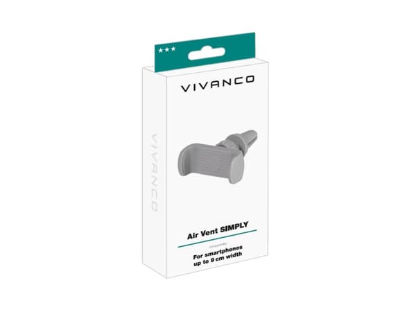 Vivanco Simply, Mobiltelefon/smarttelefon, Passiv holder, Bil, Grå