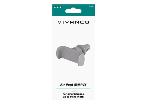 Vivanco Simply, Mobiltelefon/smarttelefon, Passiv holder, Bil, Grå