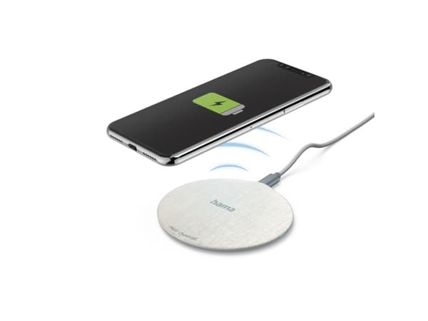 Hama QI-FC10 Metal, Innendørs, USB, Trådløs lading, 1 m, Krem, Grå