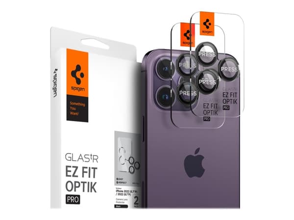 Spigen AGL05205, Linssisuoja, Läpinäkyvä, Karkaistu lasi, Apple, iPhone 14 Pro (6.1-inch) 2022 iPhone 14 Pro Max (6.7-inch) 2022, Laatikko