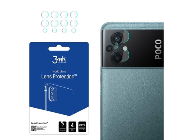 3MK hybridglas för kameralins 3MK linsskydd för Xiaomi Poco M5 [4 PACK]