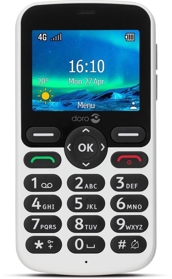 DORO 5860 Eenvoudige Vanhusten Puhelin - Wit