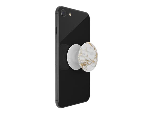 PopSockets Swappable PopGrip - Fingergrepp/vikbart ställ för mobiltelefon, surfplatta - Lutz Marble - guld