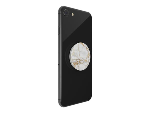 PopSockets Swappable PopGrip - Fingergrepp/vikbart ställ för mobiltelefon, surfplatta - Lutz Marble - guld