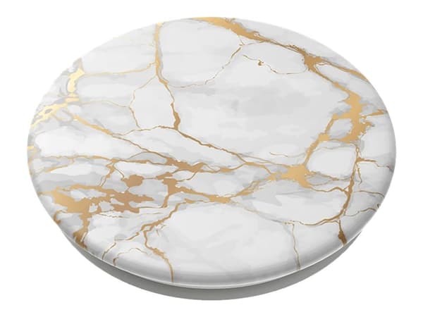 PopSockets Swappable PopGrip - Fingergrepp/vikbart ställ för mobiltelefon, surfplatta - Lutz Marble - guld
