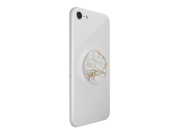 PopSockets Swappable PopGrip - Fingergrepp/vikbart ställ för mobiltelefon, surfplatta - Lutz Marble - guld