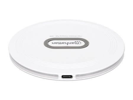 Manhattan 406024, inomhus, USB, Trådlös laddning, 0,8 m, Vit