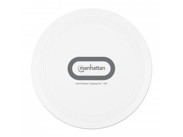 Manhattan 406024, inomhus, USB, Trådlös laddning, 0,8 m, Vit