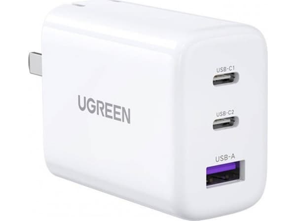 UGREEN CD275 väggladdare, 2x USB-C, 1x USB, 65W (vit)