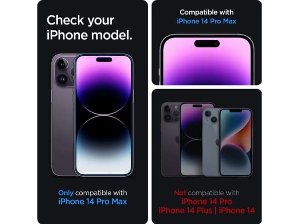 Spigen GLAS.tR Slim, Apple, iPhone 14 Pro Max, Naarmuuntumisenkestävä, Läpinäkyvä, 1 kpl