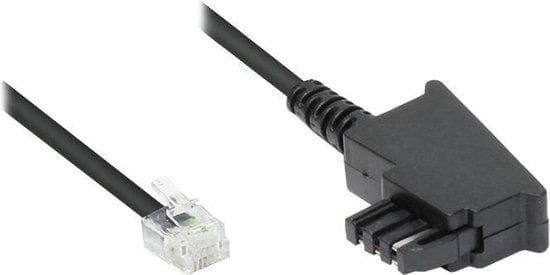 Bra anslutningar - TAE-F anslutningskabel för Siemens Telekom-telefoner - TAE-F (M) - RJ11 (M) - 10 m - svart