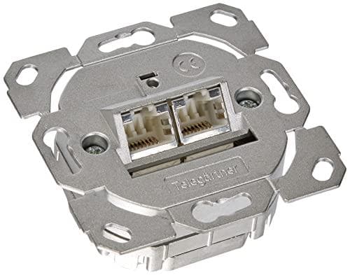 Telegärtner J00020A0500 verkkopistorasia uppoasennettava sisäke keskilevyllä CAT 6a 2 porttia valkoinen, 5 V