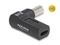 Miniatyrbilde 3 av 5: Delock - Strømadapter - 24 pin USB-C (hunn) til 7,9 x 5,5 mm DC-jakk (hann) - 20 V - 3 A - vinklet - svart