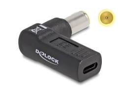 Delock - Strømadapter - 24 pin USB-C (hunn) til 7,9 x 5,5 mm DC-jakk (hann) - 20 V - 3 A - vinklet - svart