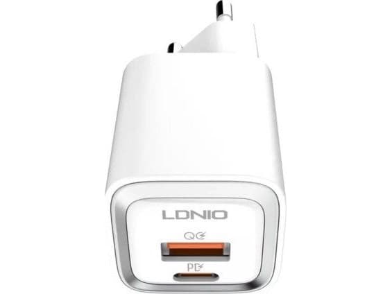 LDNIO A2318M MFi verkkovirtalaturi, USB-C+USB, USB-C Lightningiin 20W