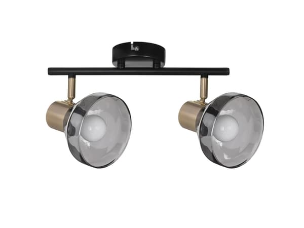 Activejet AJE-LISA 2P, Ytmonterad, Rund, 2 lampor, E14, IP20, Svart, Guld