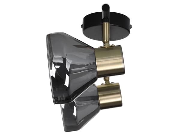 Activejet AJE-LISA 2P, Ytmonterad, Rund, 2 lampor, E14, IP20, Svart, Guld