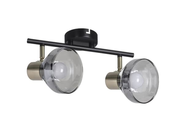 Activejet AJE-LISA 2P, Ytmonterad, Rund, 2 lampor, E14, IP20, Svart, Guld