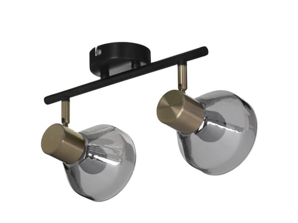 Activejet AJE-LISA 2P, Ytmonterad, Rund, 2 lampor, E14, IP20, Svart, Guld