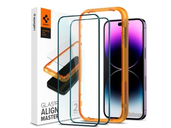 Spigen Glas.tR AlignMaster, Apple, iPhone 14 Pro Max, Reptålig, Transparent, 1 styck