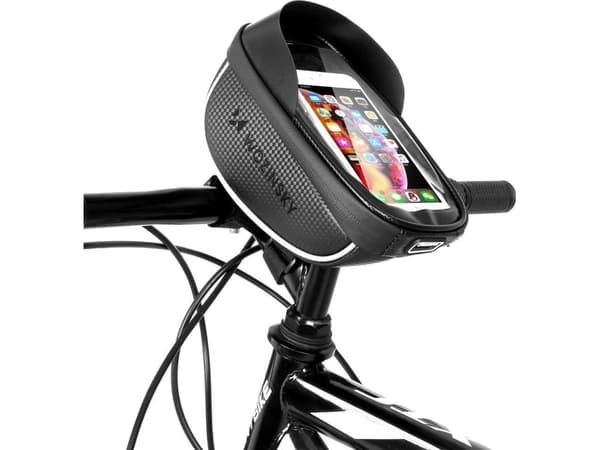 Wozinsky sykkelstyrveske med telefonveske 1l svart (WBB16BK)