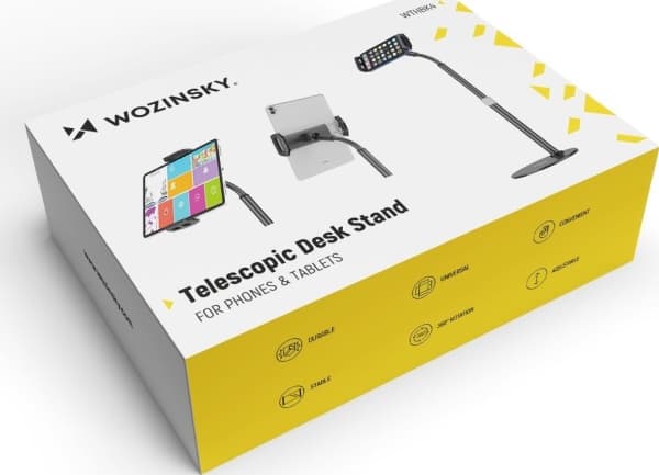 Wozinsky stativ Wozinsky nettbrett og telefonstativ på skrivebordet svart (WTHBK4)