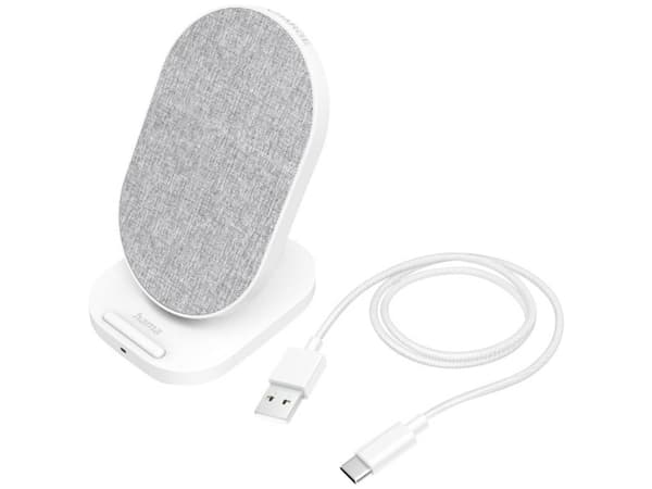 Hama QI-FC10S-Fab, Innendørs, USB, Trådløs lading, 1,5 m, Hvit
