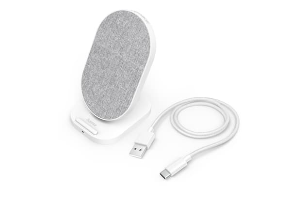 Hama QI-FC10S-Fab, Innendørs, USB, Trådløs lading, 1,5 m, Hvit