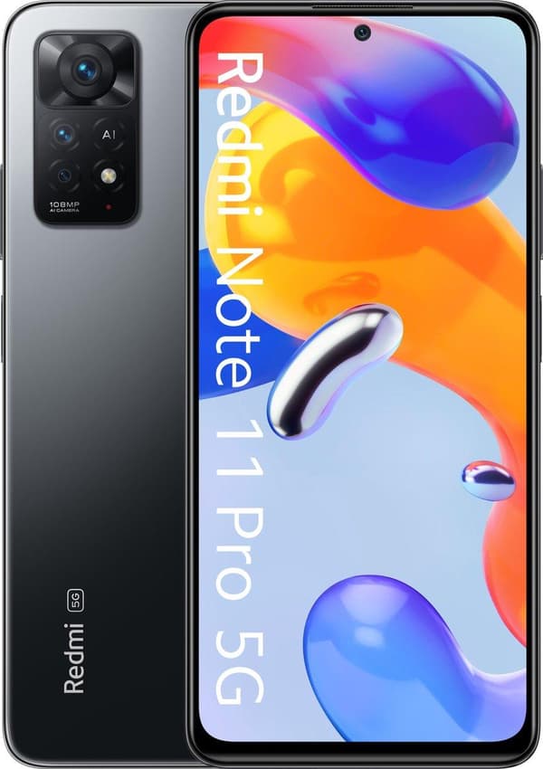 Xiaomi Redmi Note 11 Pro 5G - 6 Gt RAM-muistia - 128 Gt ROM - Harmaa Grafiitti, Harmaa
