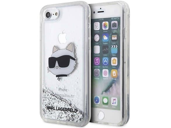 Karl Lagerfeld KLHCI8LNHCCS iPhone 7/8/ SE 2020/2022 sølv/sølv hardcase Glitter Choupette Head