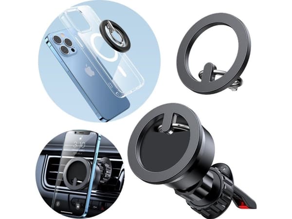 Monikäyttöinen 2-in-1 magneettinen autoteline Joyroom JR-ZS294 jalustalla (musta)
