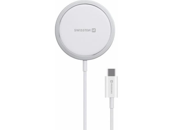 Swissten MagStick, Innendørs, USB, Trådløs lading, 1,5 m, Hvit