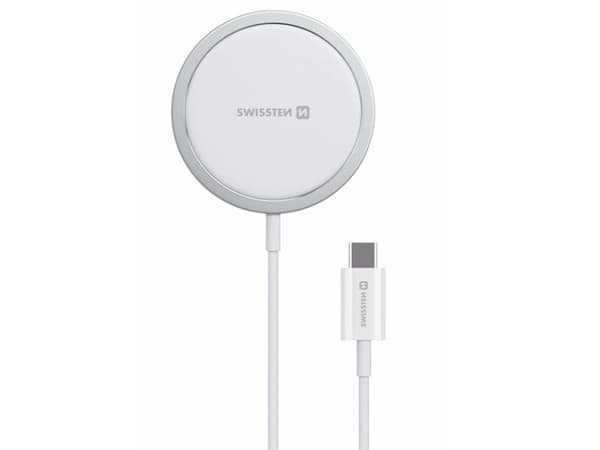 Swissten MagStick, Innendørs, USB, Trådløs lading, 1,5 m, Hvit