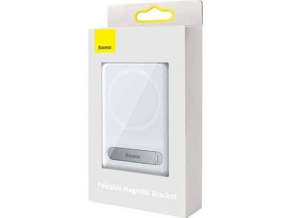 Baseus-stativ Baseus sammenleggbart magnetisk svingbart stativ for iPhone MagSafe (hvit)