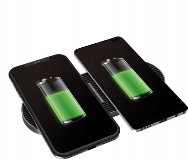Platinet QI trådløs lader - DUO 2x10W type C - svart, lad 2 telefoner samtidig (kun lader uten adapter og kabel)