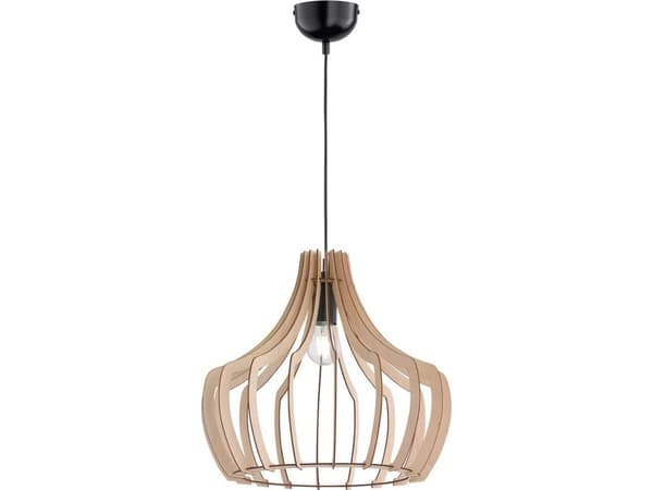 Trio Wood pendellampe, E27, 44 cm, brun