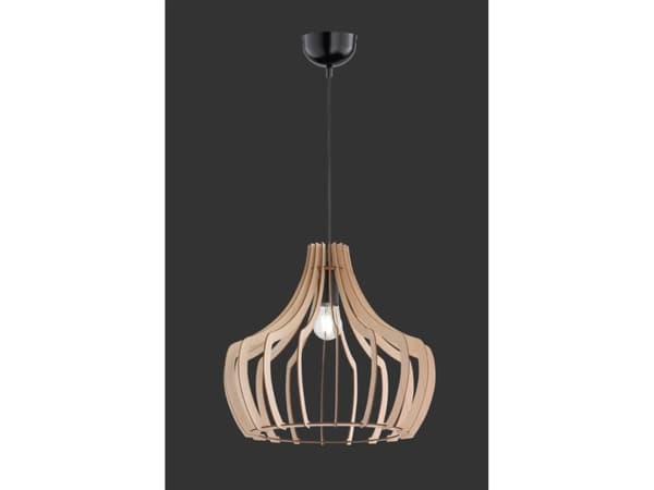 Trio Wood pendellampe, E27, 44 cm, brun