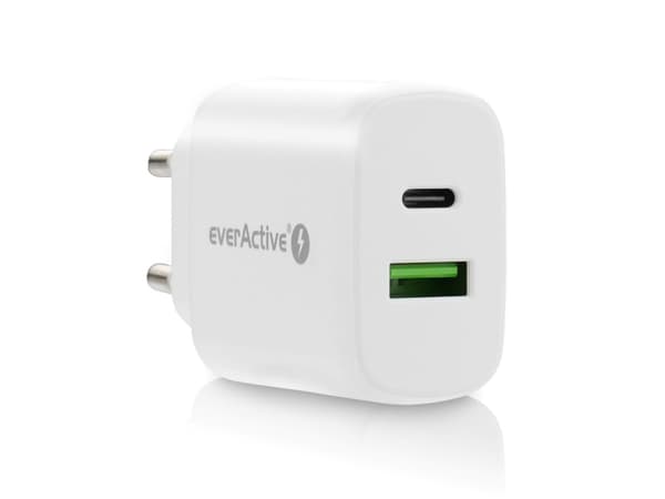EverActive-lader EverActive SC-370Q vegglader med USB QC3.0 og USB-C PD PPS 25W-port