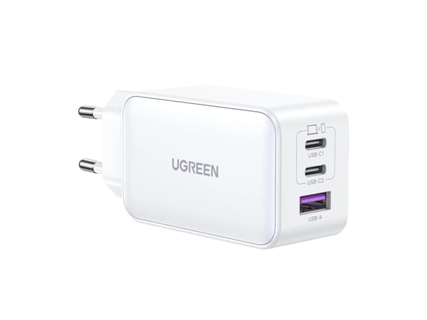 Ugreen lader UGREEN 15339 Nexode nettverkslader, 2xUSB-C, USB-A 3.0, PD3.0, QC4.0, GaN, 140W (hvit)