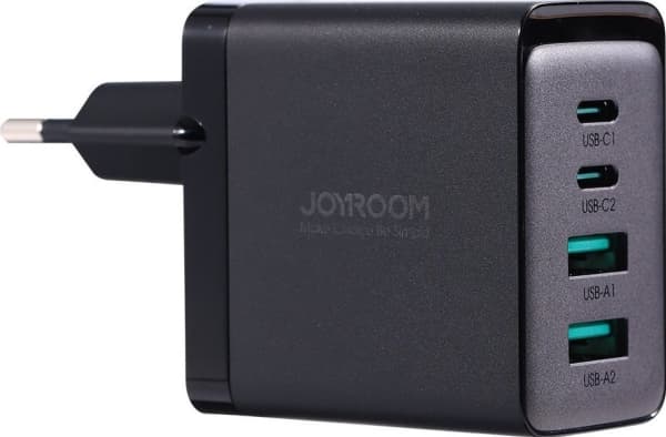 Joyroom laddare TCG02 GaN 67W 4-port (2x USB, 2x USB C) svart + USB-C/USB-C 100W 1,2 m kabel