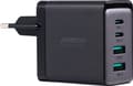 Miniatyrbild 4 av 5: Joyroom laddare TCG02 GaN 67W 4-port (2x USB, 2x USB C) svart + USB-C/USB-C 100W 1,2 m kabel